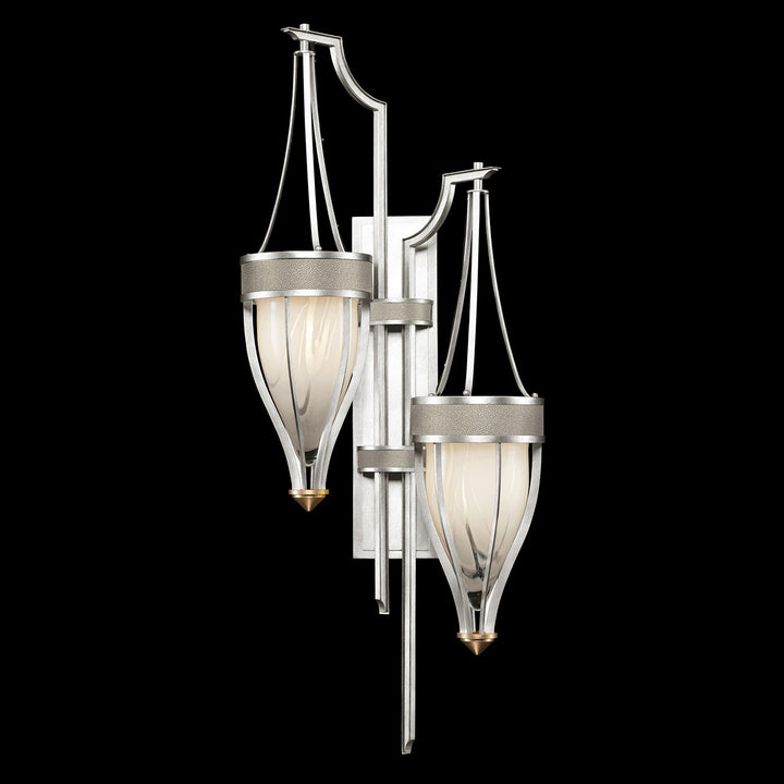 Fine Art Handcrafted Lighting Mirage 41.5"H Sconce 100046 in Standard Silver Leaf, Brass, Coco (100046-412)