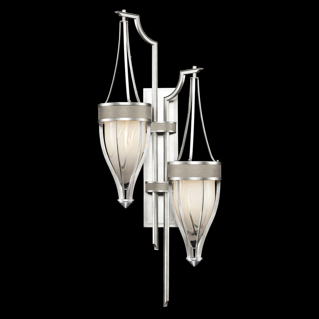 Fine Art Handcrafted Lighting Mirage 41.5"H Sconce 100046 in Standard Silver Leaf, Nickel, Coco (100046-422)
