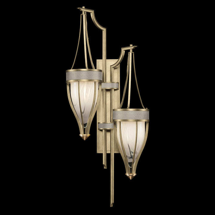 Fine Art Handcrafted Lighting Mirage 41.5"H Sconce 100046 in Standard Soft Gold Leaf, Brass, Coco (100046-512)