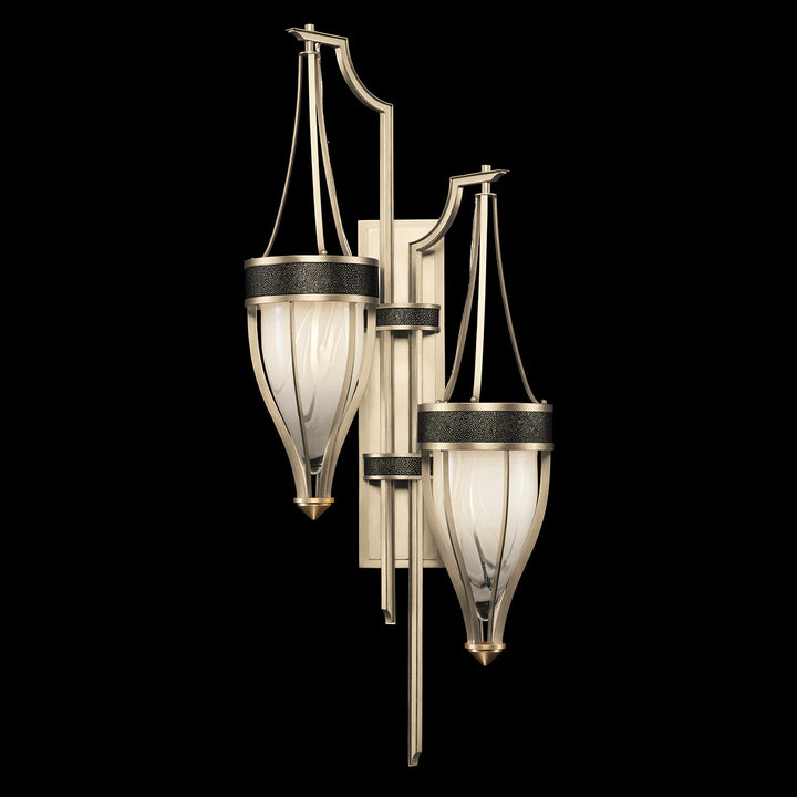 Fine Art Handcrafted Lighting Mirage 41.5"H Sconce 100046 in Champagne, Brass, Black Knight (100046-613)