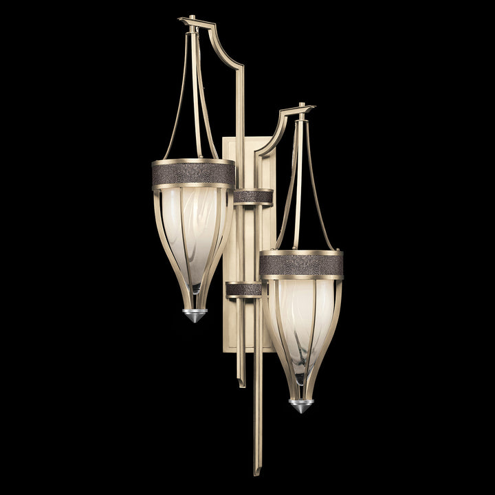 Fine Art Handcrafted Lighting Mirage 41.5"H Sconce 100046 in Champagne, Nickel, Pebble (100046-621)
