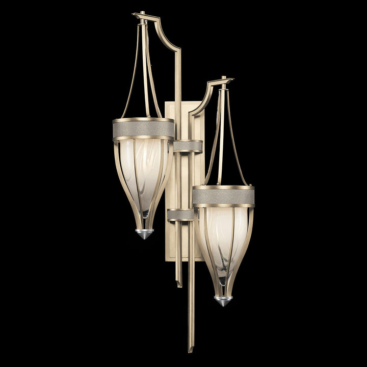 Fine Art Handcrafted Lighting Mirage 41.5"H Sconce 100046 in Champagne, Nickel, Coco (100046-622)