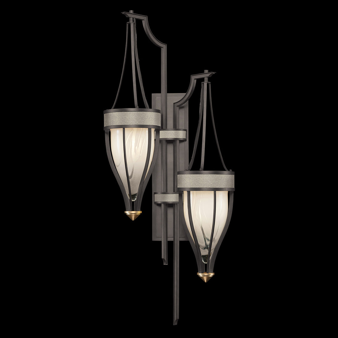 Fine Art Handcrafted Lighting Mirage 41.5"H Sconce 100046 in Midnight Steel, Brass, Coco (100046-712)