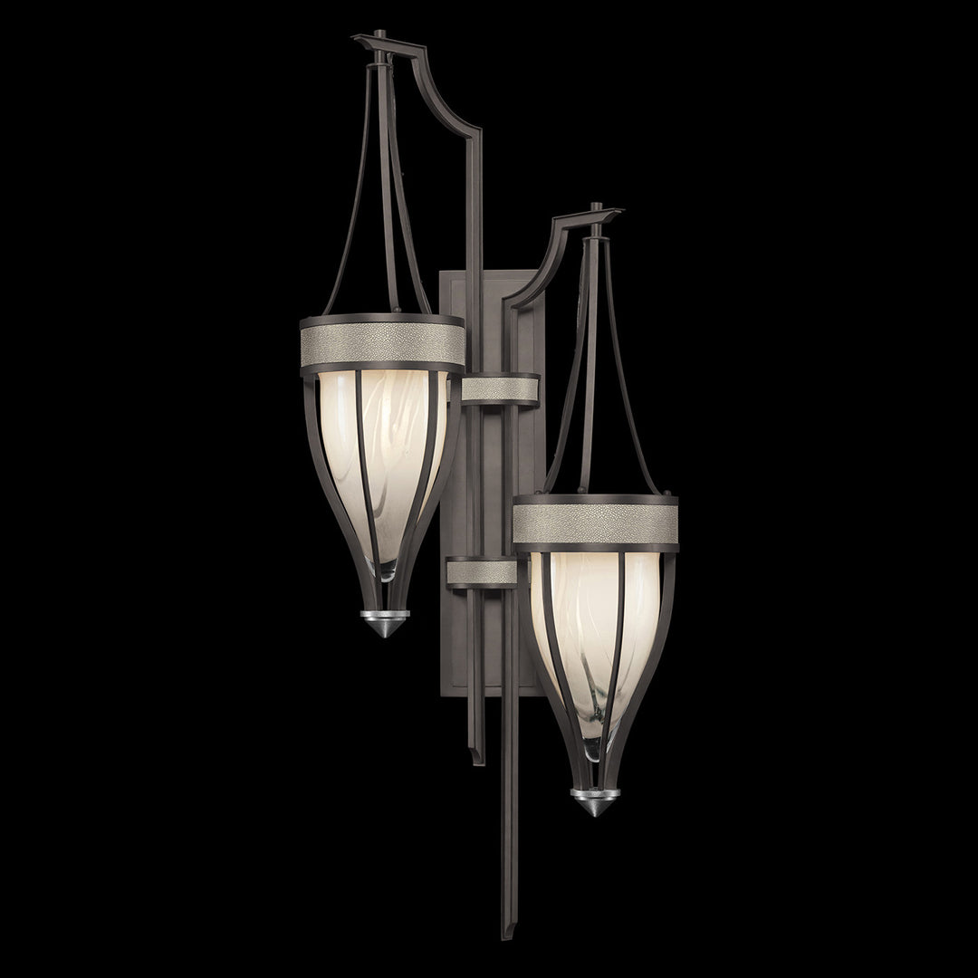 Fine Art Handcrafted Lighting Mirage 41.5"H Sconce 100046 in Midnight Steel, Nickel, Coco (100046-722)