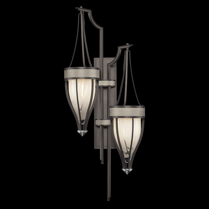 Fine Art Handcrafted Lighting Mirage 41.5"H Sconce 100046 in Midnight Steel, Nickel, Coco (100046-722)