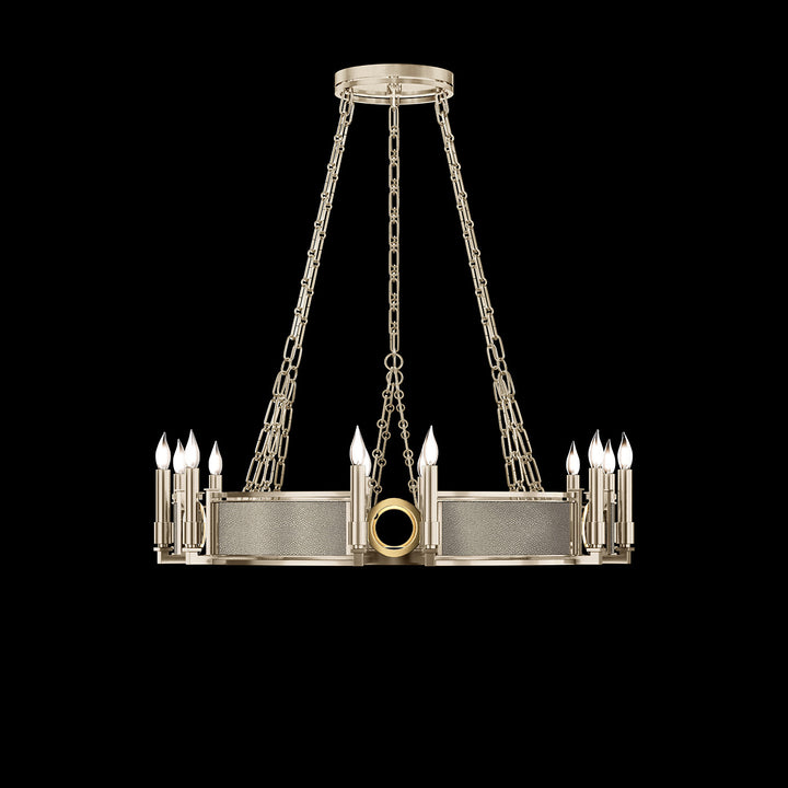 Fine Art Handcrafted Lighting Mirage 35.75"W Round Chandelier 100047 in Champagne, Brass, Coco (100047-612)