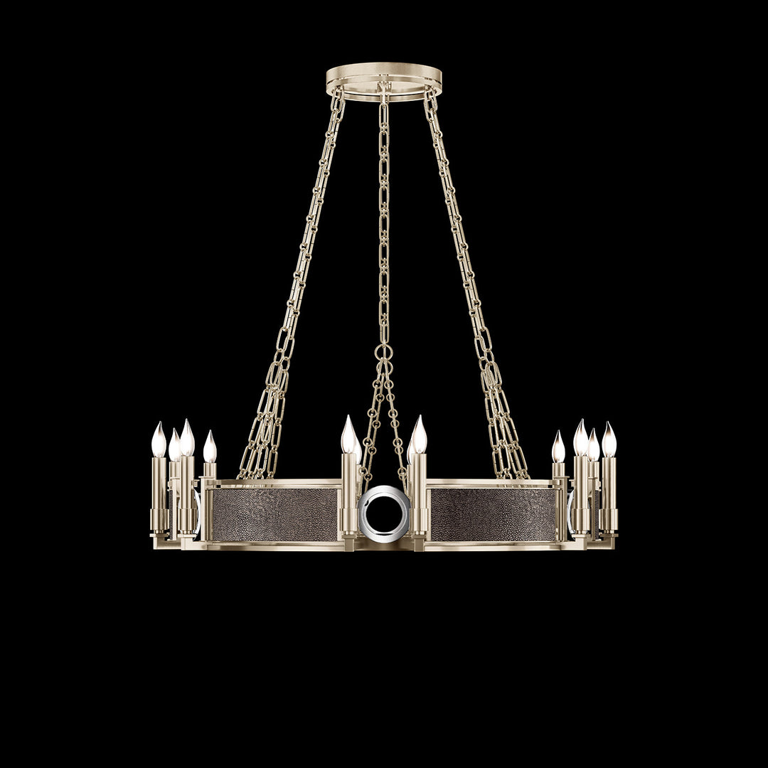 Fine Art Handcrafted Lighting Mirage 35.75"W Round Chandelier 100047 in Champagne, Nickel, Pebble (100047-621)