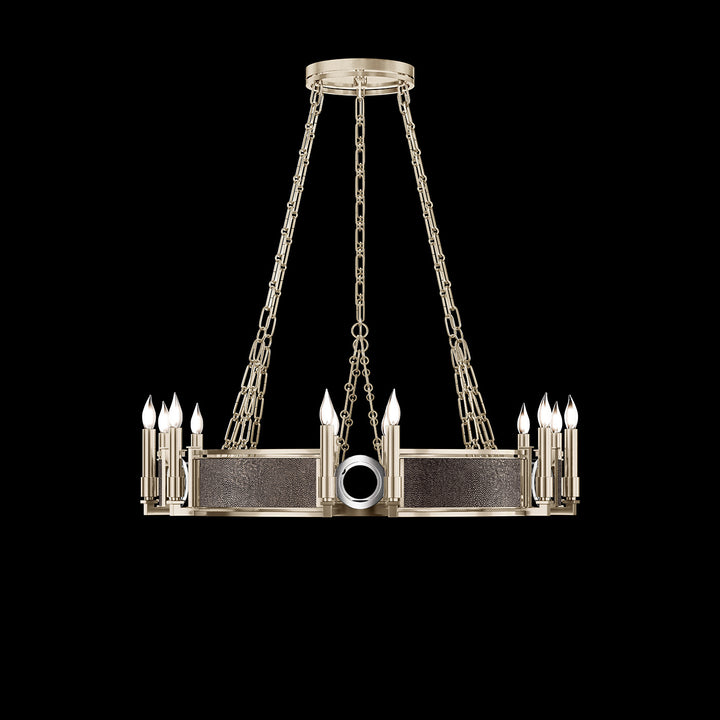 Fine Art Handcrafted Lighting Mirage 35.75"W Round Chandelier 100047 in Champagne, Nickel, Pebble (100047-621)