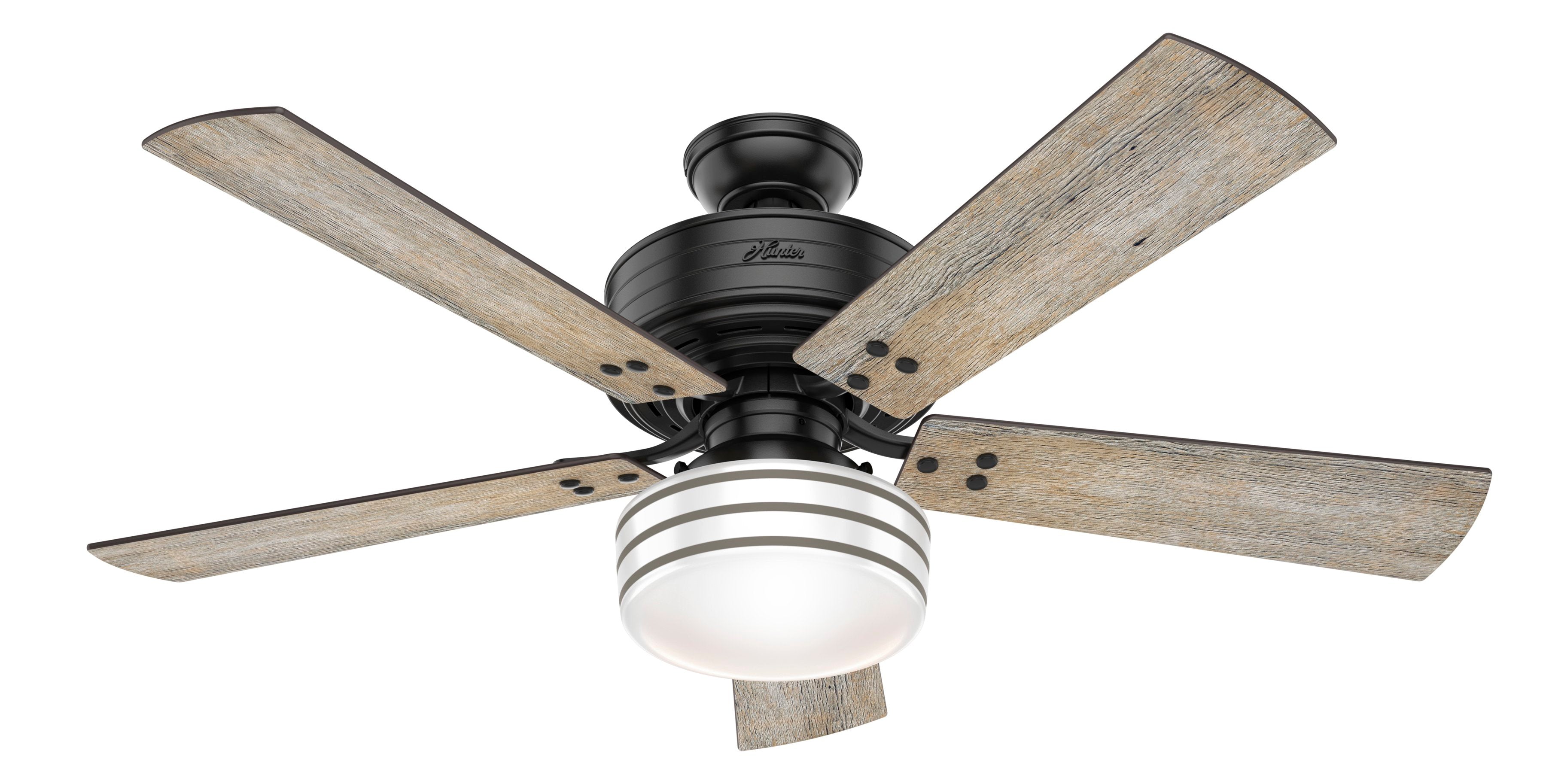 Hunter 52 inch Cedar Key Damp Rated Ceiling Fan with LED Light Kit and Handheld Remote
