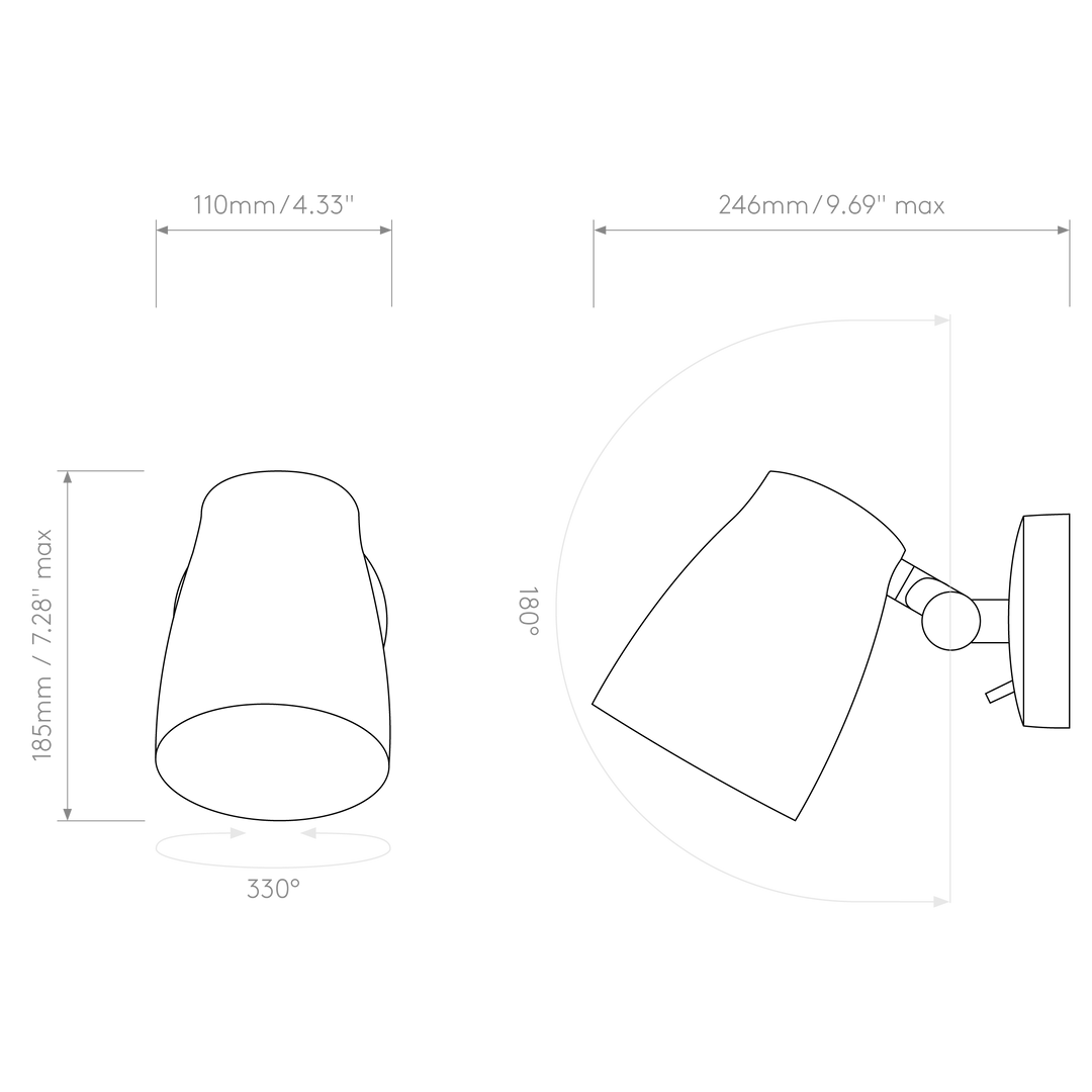 Astro Lighting Atelier Wall dimension diagram