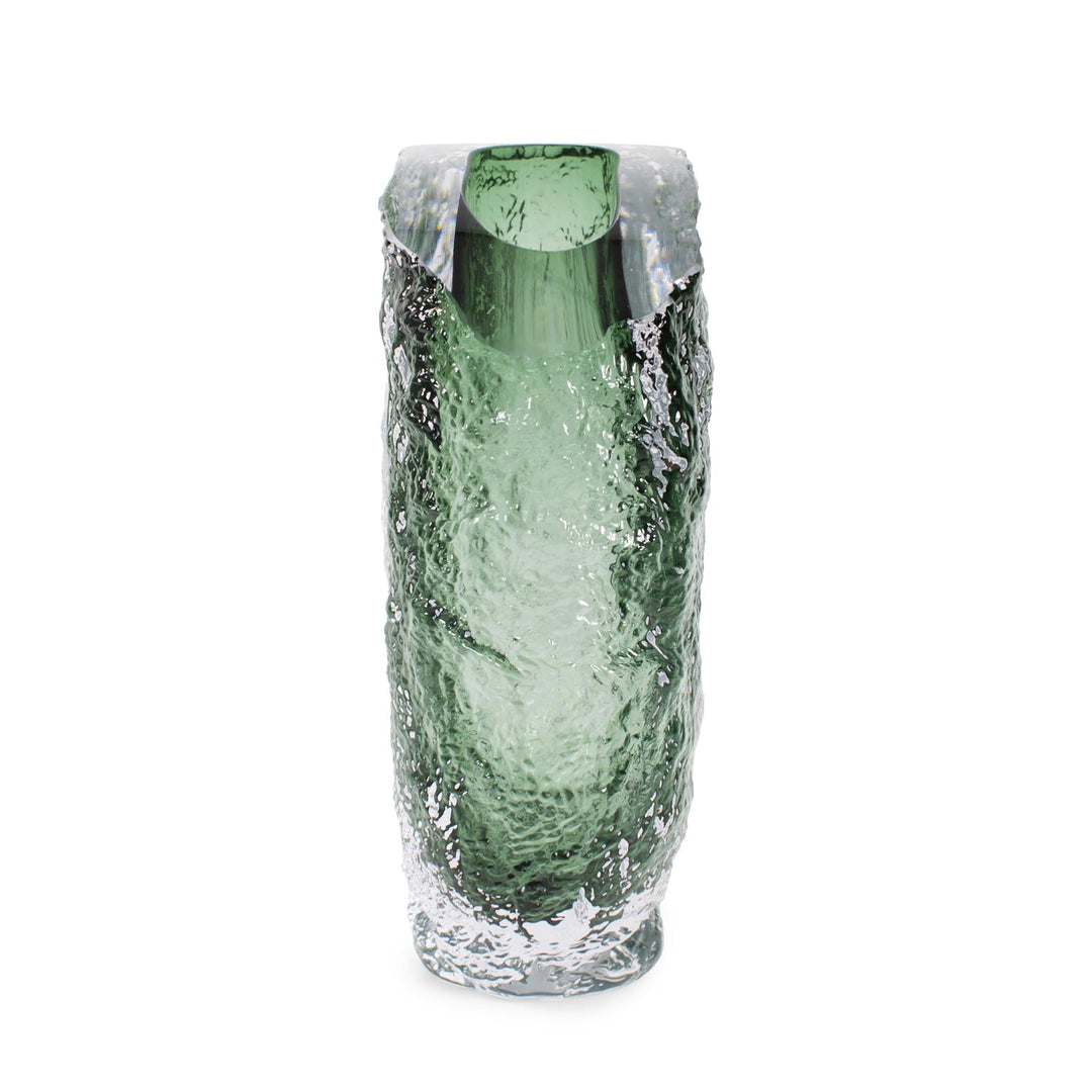 Howard Elliott Emerald Crystalized Glass Vase