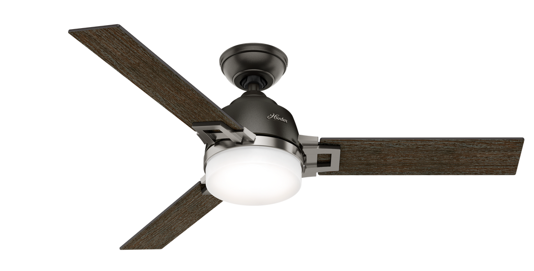 Hunter 48 inch Leoni Ceiling Fan with LED Light Kit and Handheld Remote Indoor Ceiling Fans Hunter   