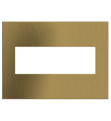 Legrand adorne Brushed Satin Brass 3-Gang wall plate