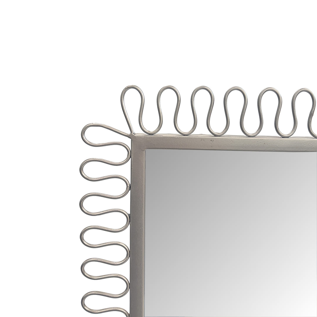 Howard Elliott Squiggle Rectangle Champagne Silver Mirror