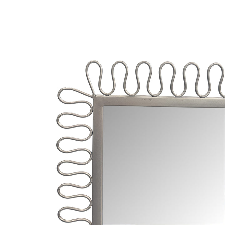 Howard Elliott Squiggle Rectangle Champagne Silver Mirror