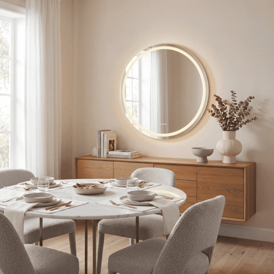 Savoy House Beckett LED Round Frontlit and Backlit Mirror