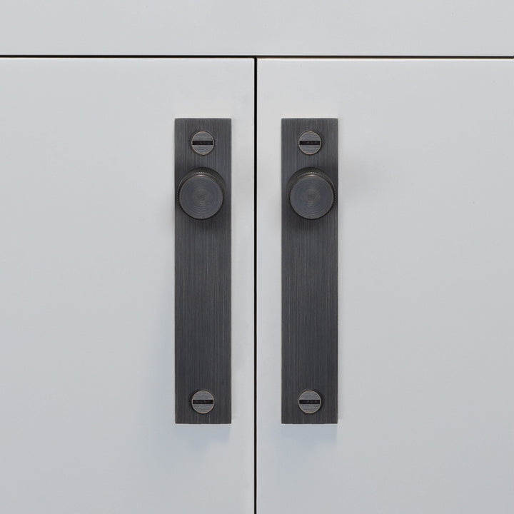 Buster + Punch Furniture Knob | Cross Knurl | Plate