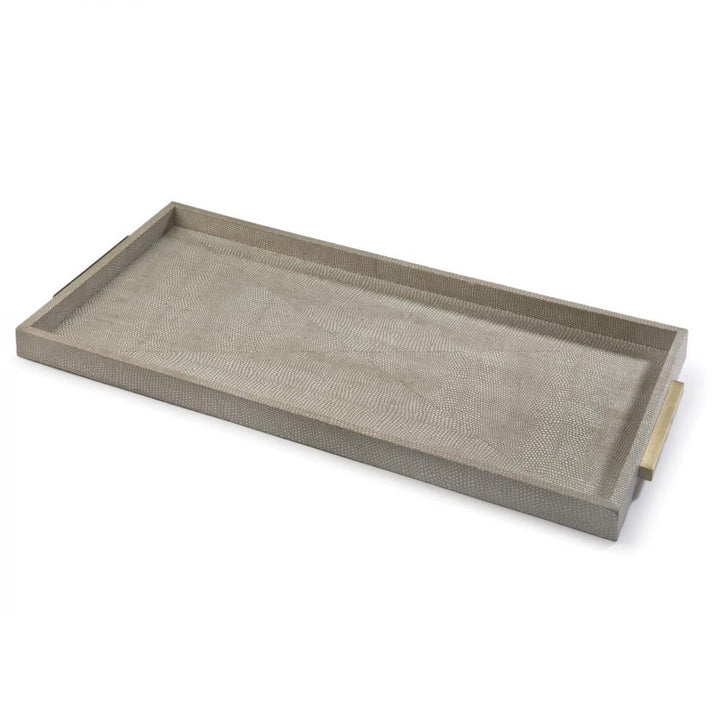 Regina Andrew Rectangle Shagreen Boutique Tray (Ivory Grey Python)