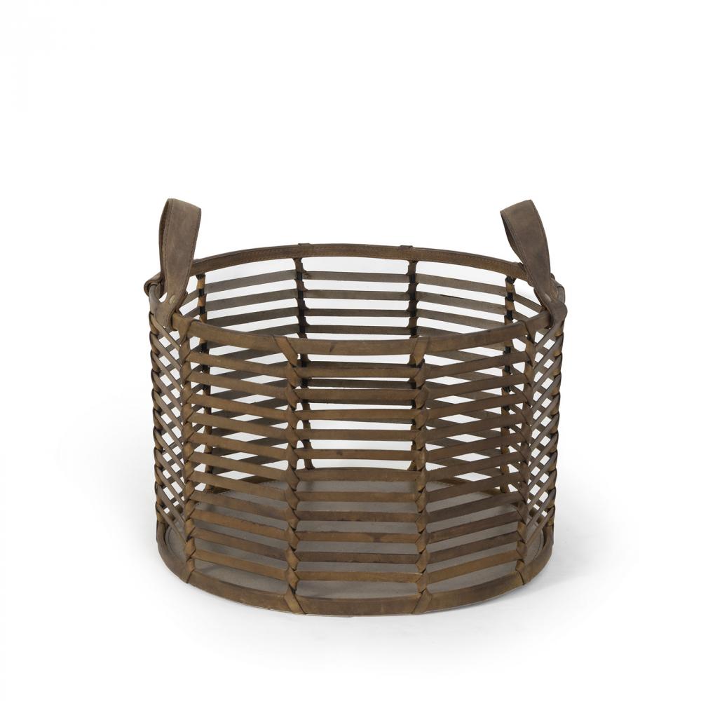 Regina Andrew Finn Leather Basket Decorative Accents Regina Andrew   