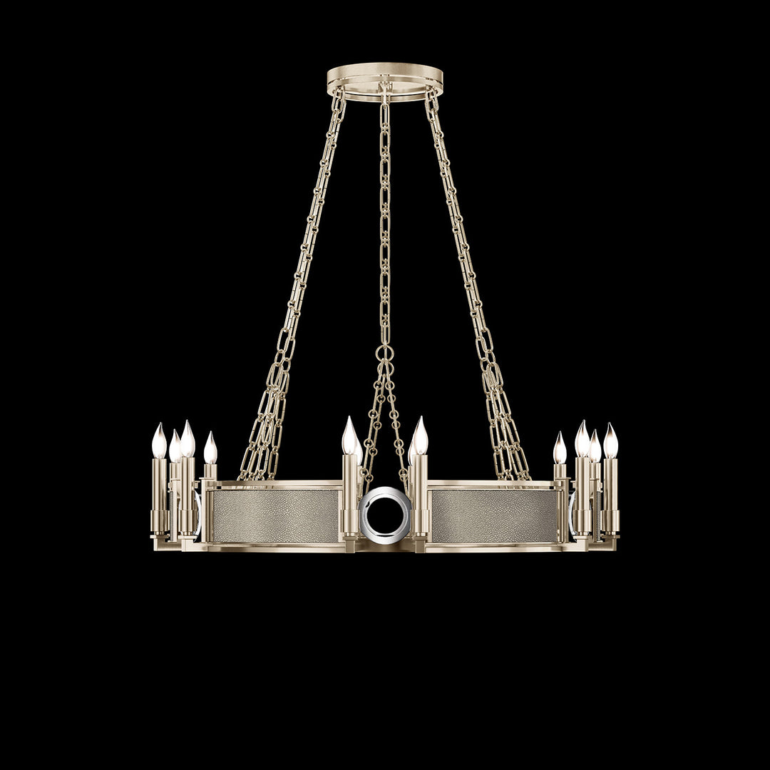 Fine Art Handcrafted Lighting Mirage 35.75"W Round Chandelier 100047 in Champagne, Nickel, Coco (100047-622)