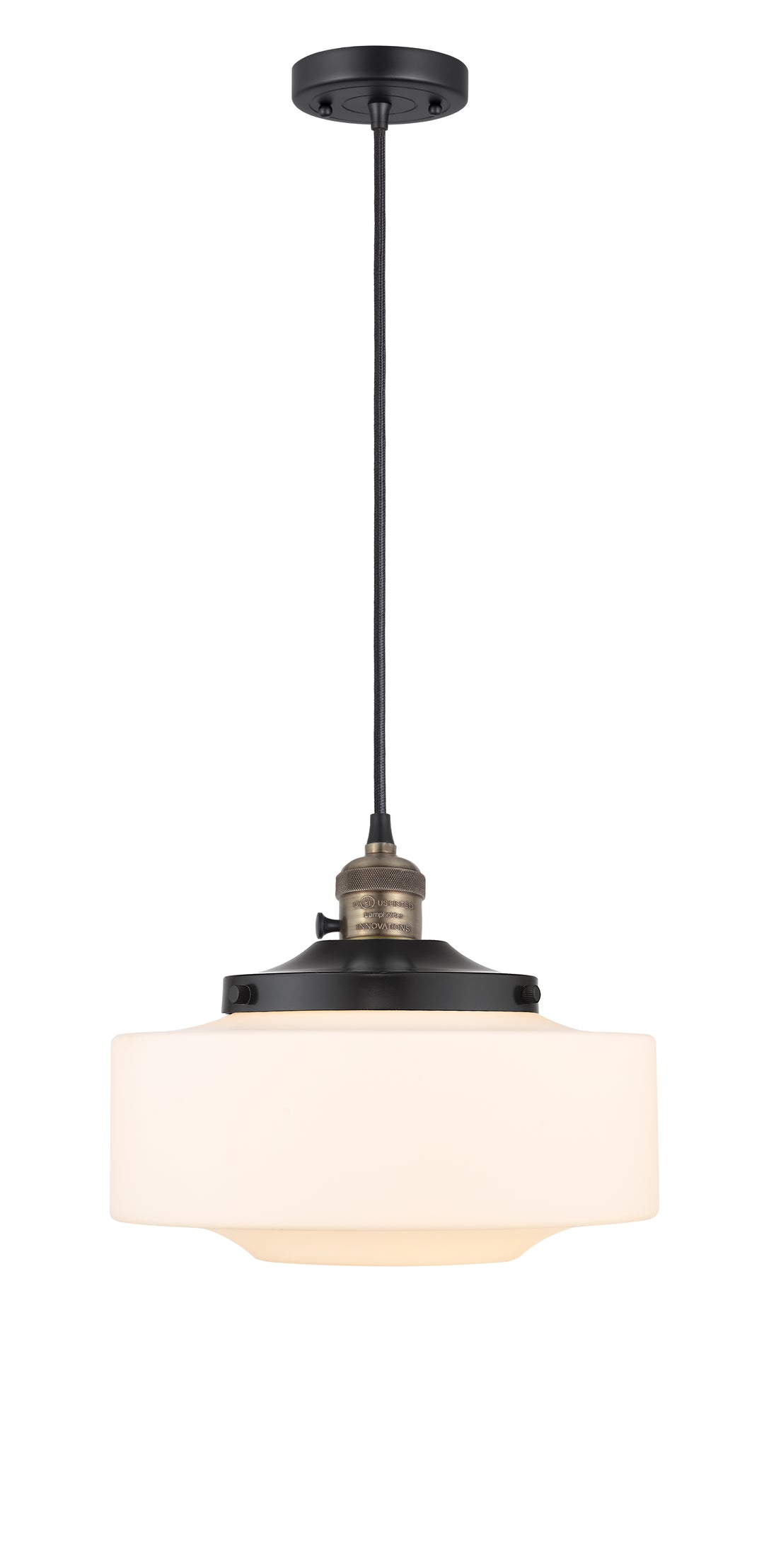 Innovations Lighting Bridgeton 12" Mini Pendant - Black Antique Brass Mini-Pendants Innovations Lighting   