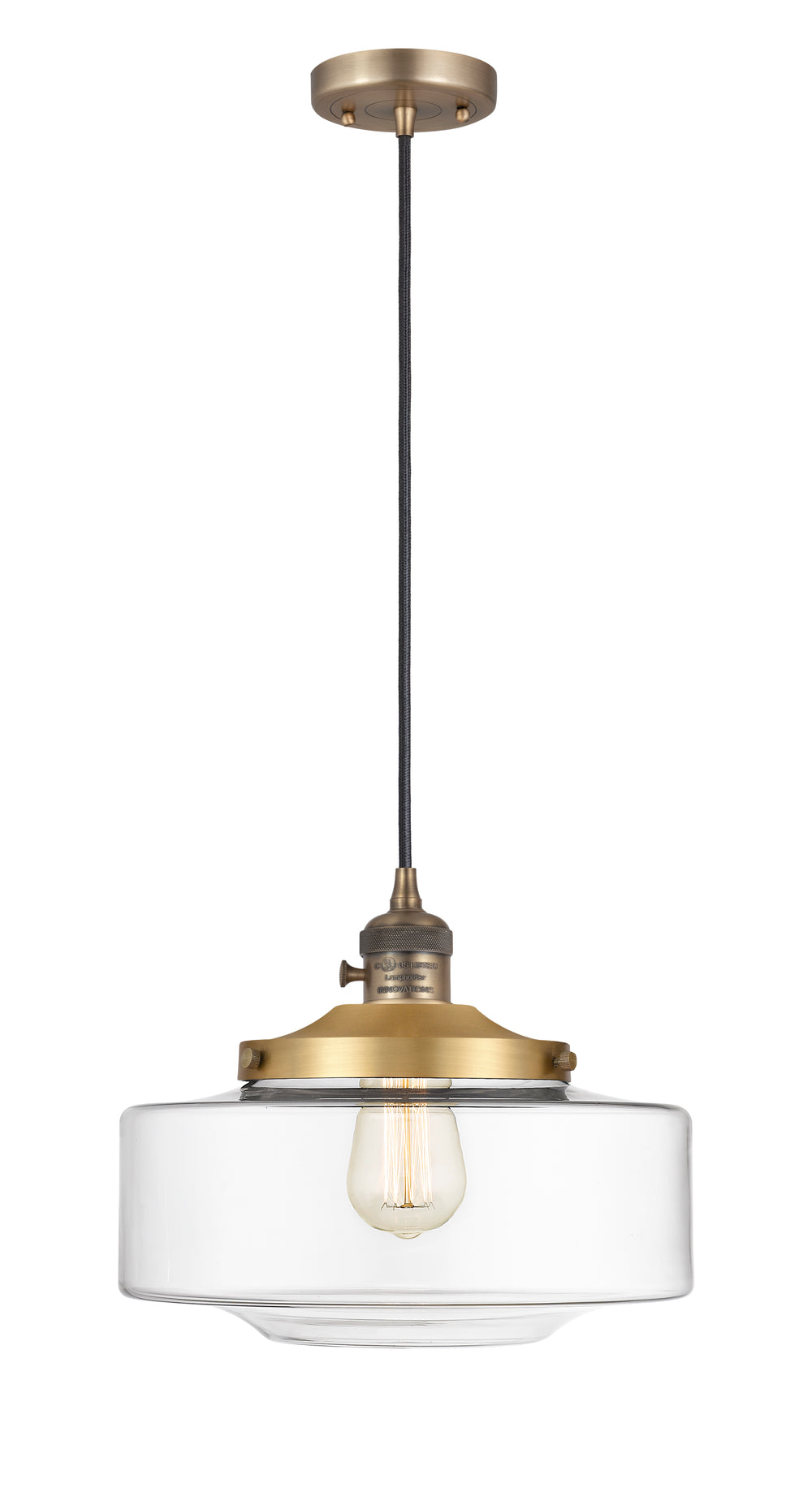 Innovations Lighting Bridgeton 12" Mini Pendant - Brushed Brass Mini-Pendants Innovations Lighting   