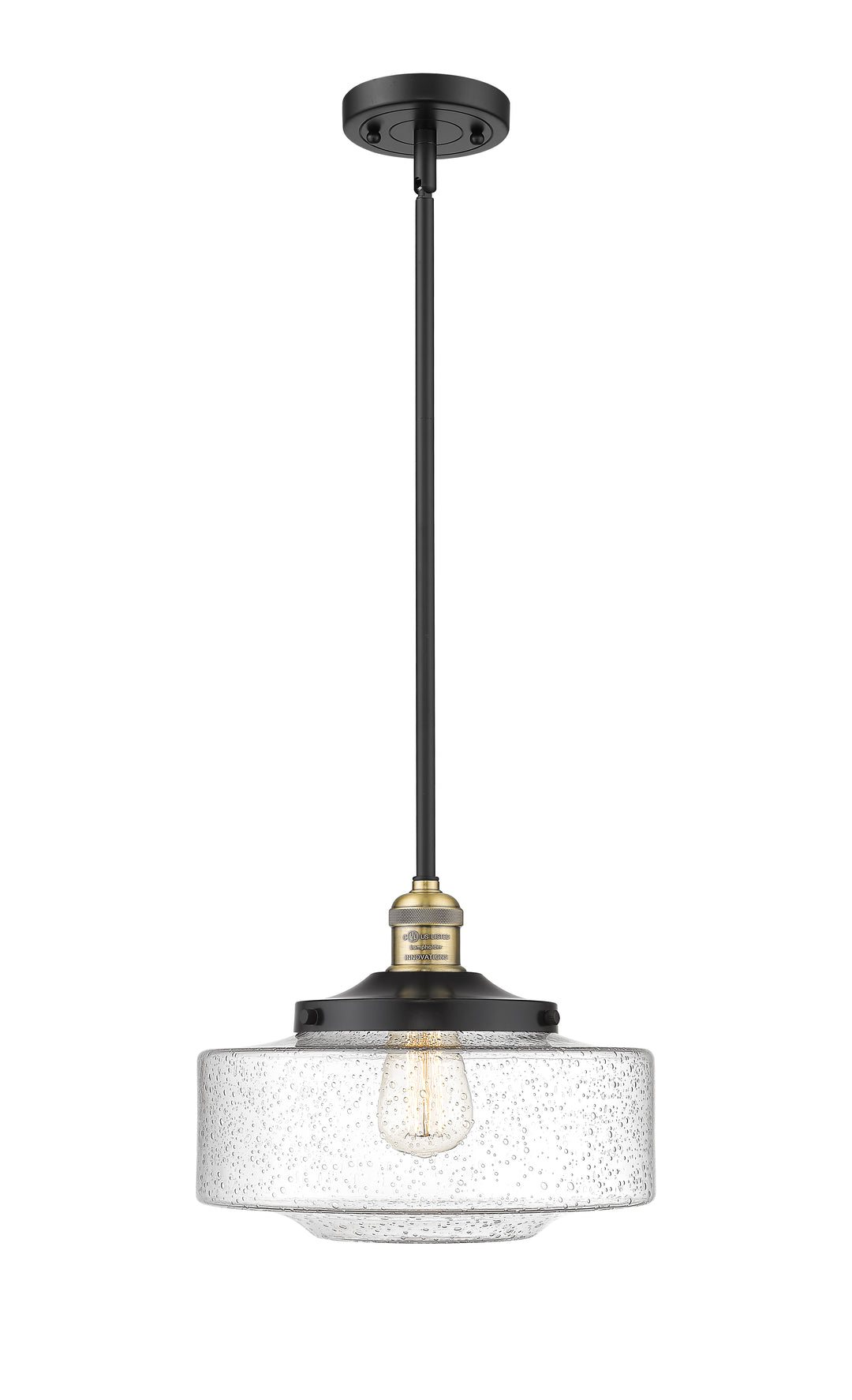 Innovations Lighting Bridgeton 12" Mini Pendant - Black Antique Brass Mini-Pendants Innovations Lighting   