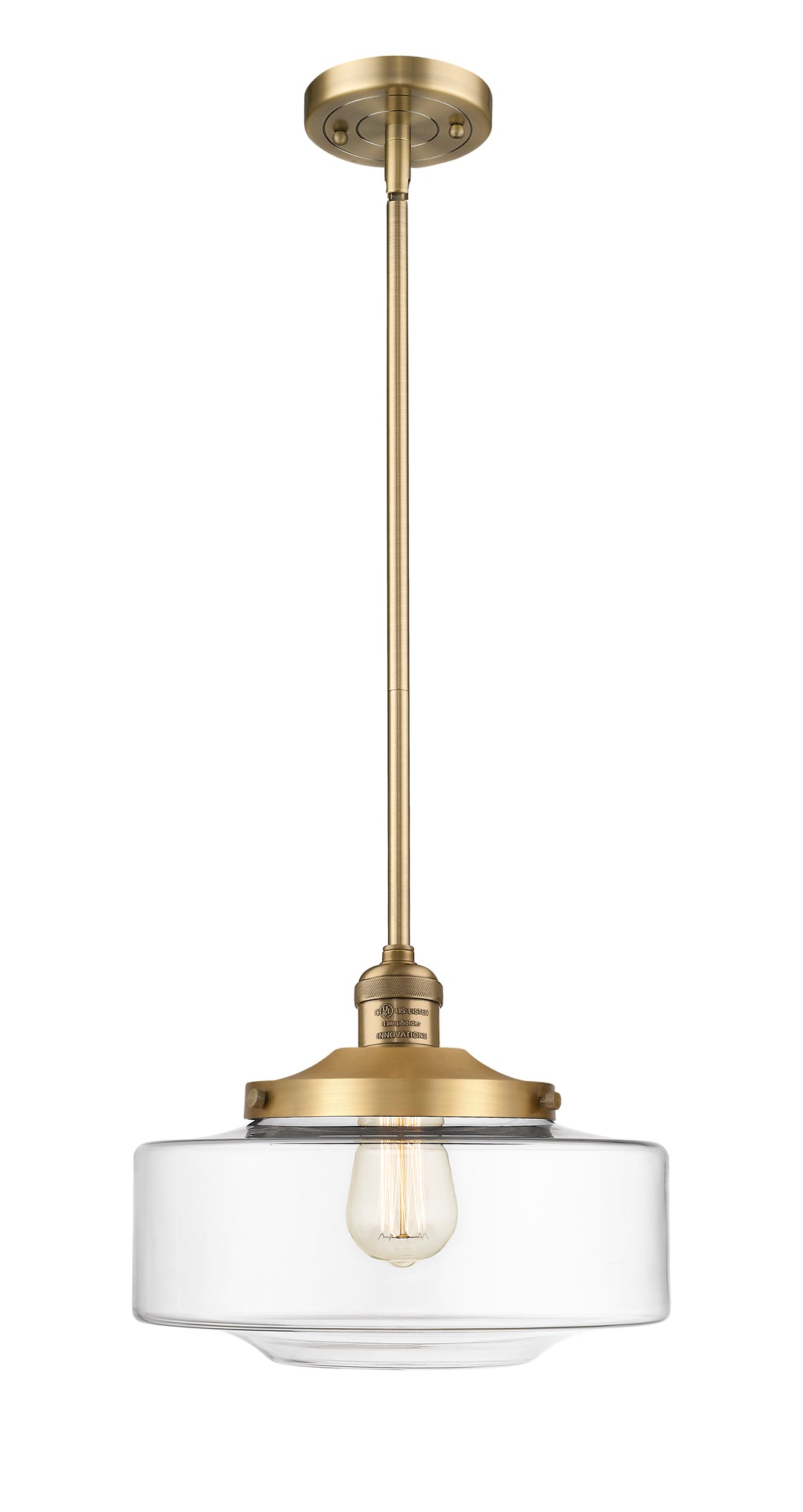 Innovations Lighting Bridgeton 12" Mini Pendant - Brushed Brass Mini-Pendants Innovations Lighting   