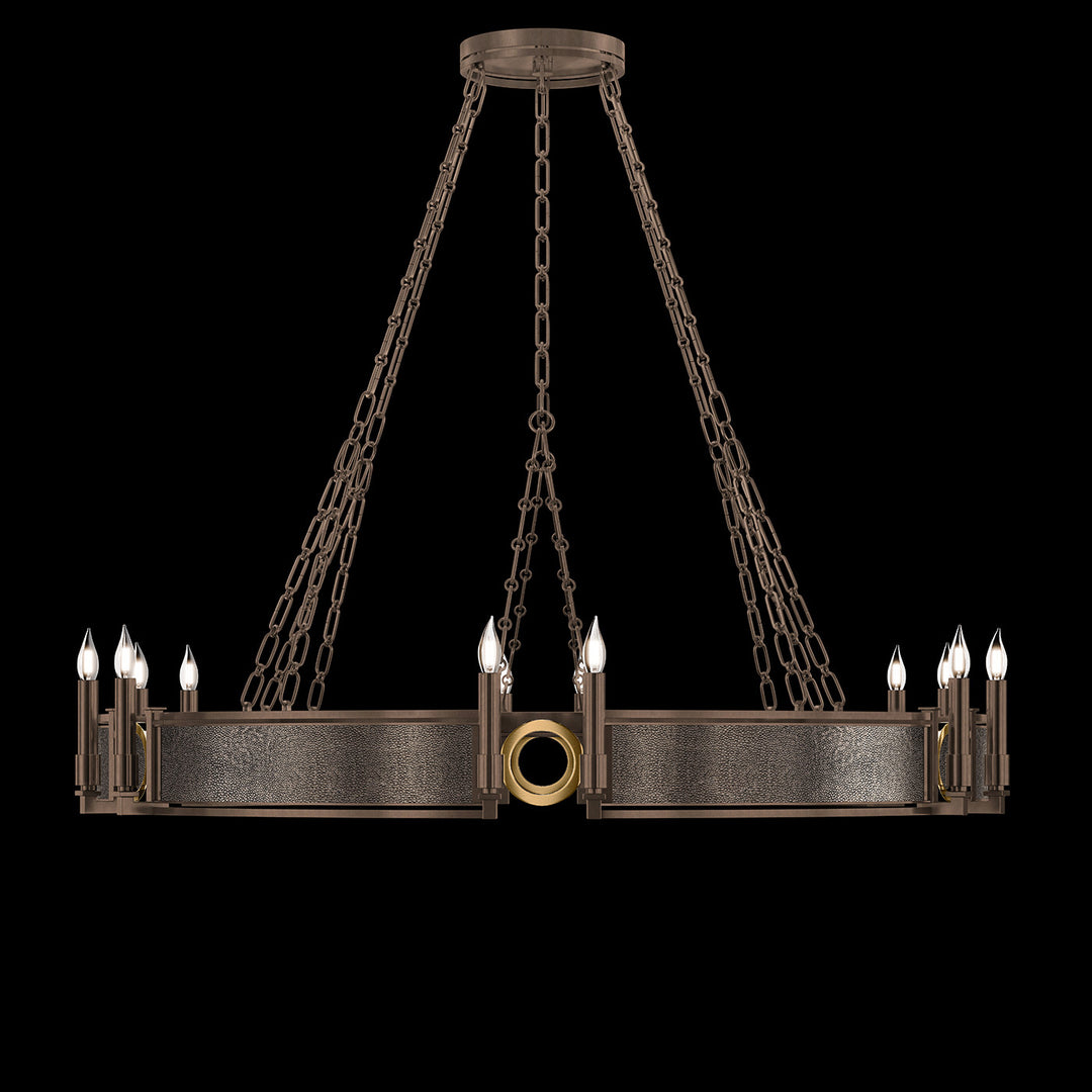 Fine Art Handcrafted Lighting Mirage 49.75"W Round Chandelier in Standard Bronze, Brass, Pebble (100048-211)
