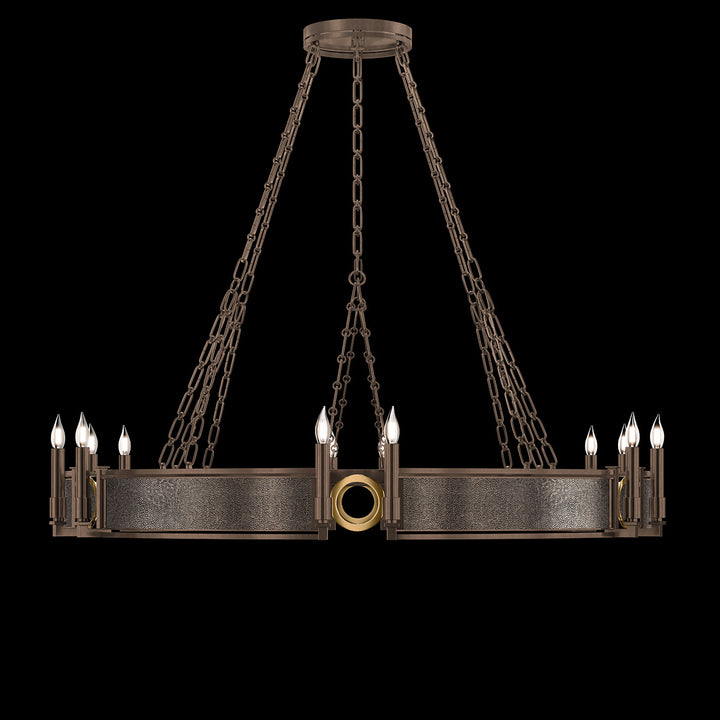 Fine Art Handcrafted Lighting Mirage 49.75"W Round Chandelier in Standard Bronze, Brass, Pebble (100048-211)