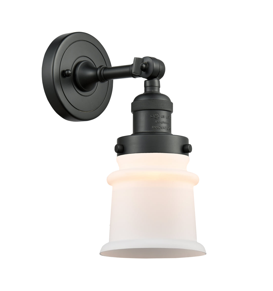 Innovations Lighting Canton Sconce Sconce Innovations Lighting Matte Black Frosted Matte White Small Canton 0