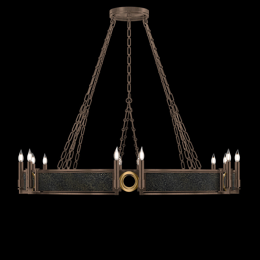 Fine Art Handcrafted Lighting Mirage 49.75"W Round Chandelier in Standard Bronze, Brass, Black Knight (100048-213)