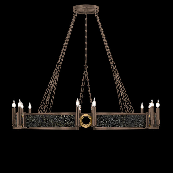 Fine Art Handcrafted Lighting Mirage 49.75"W Round Chandelier in Standard Bronze, Brass, Black Knight (100048-213)