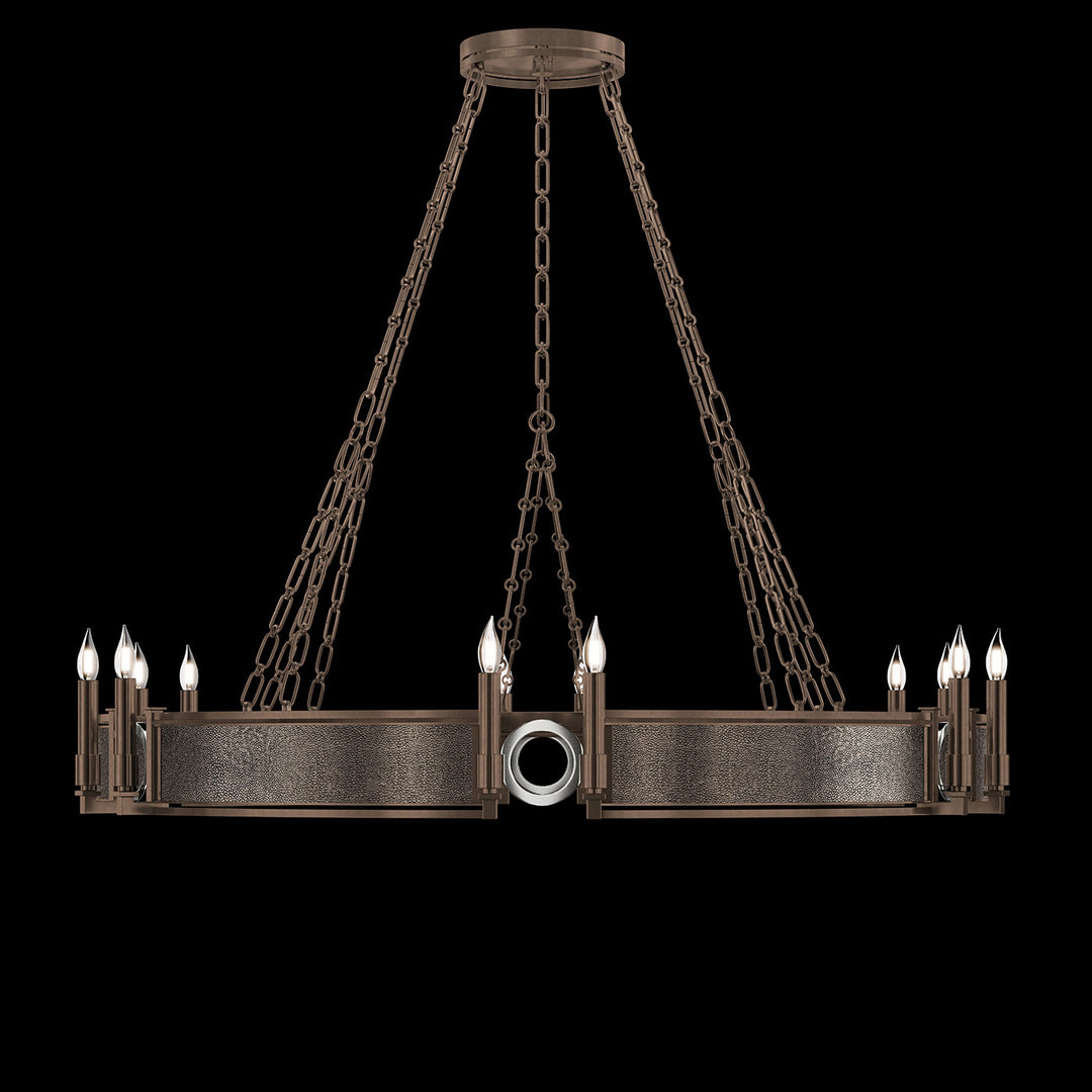 Fine Art Handcrafted Lighting Mirage 49.75"W Round Chandelier in Standard Bronze, Nickel, Pebble (100048-221)