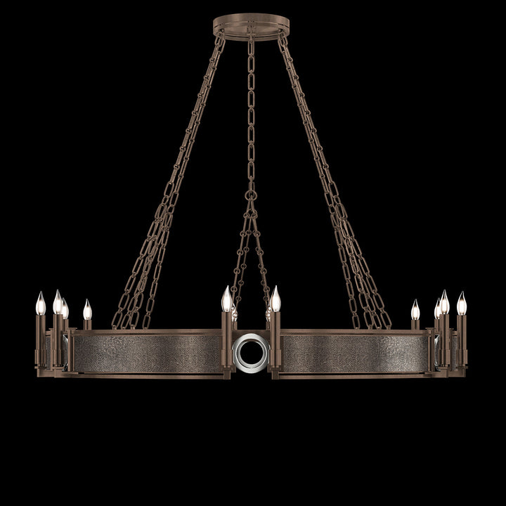 Fine Art Handcrafted Lighting Mirage 49.75"W Round Chandelier in Standard Bronze, Nickel, Pebble (100048-221)