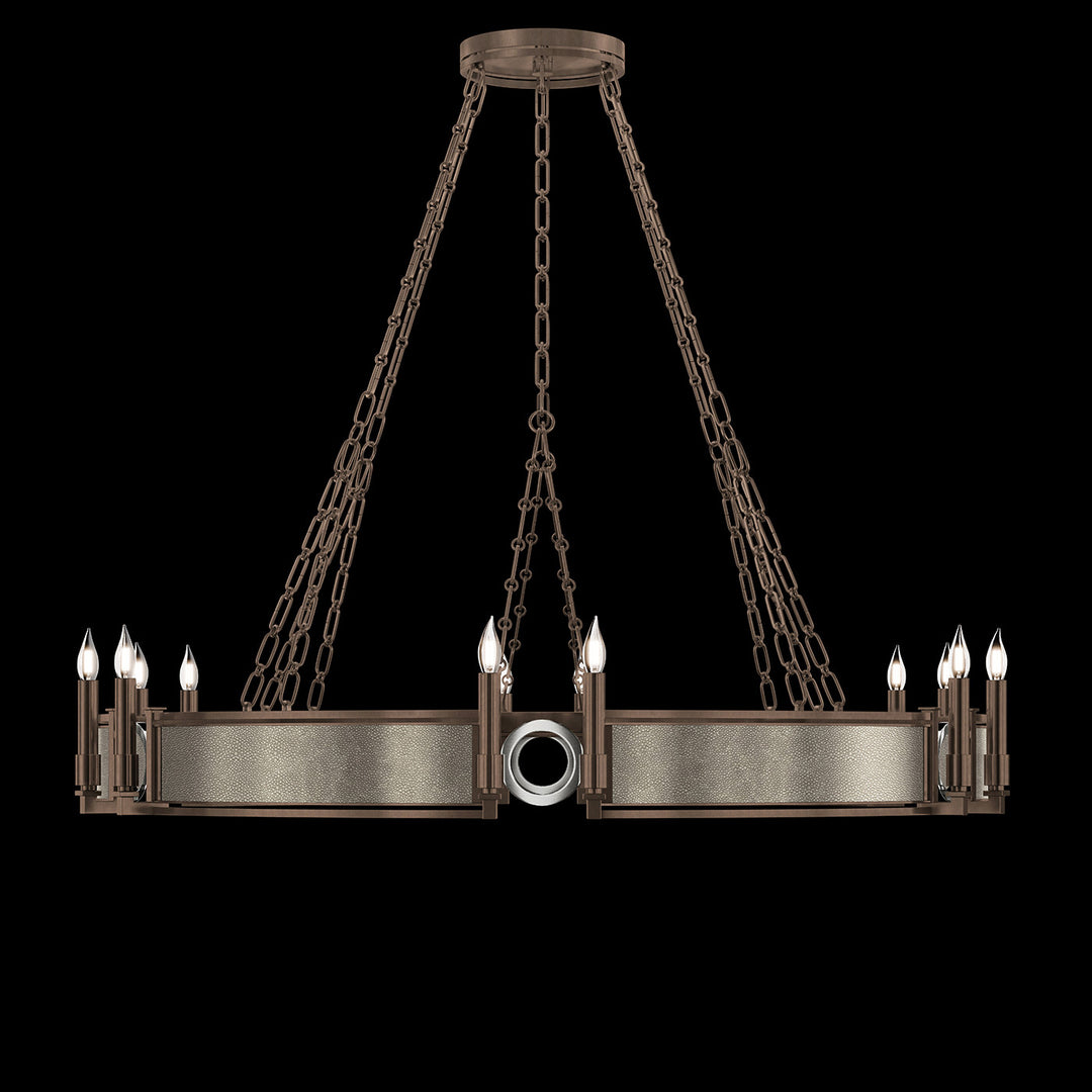 Fine Art Handcrafted Lighting Mirage 49.75"W Round Chandelier in Standard Bronze, Nickel, Coco (100048-222)