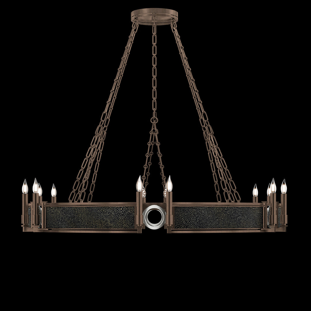 Fine Art Handcrafted Lighting Mirage 49.75"W Round Chandelier in Standard Bronze, Nickel, Black Knight (100048-223)