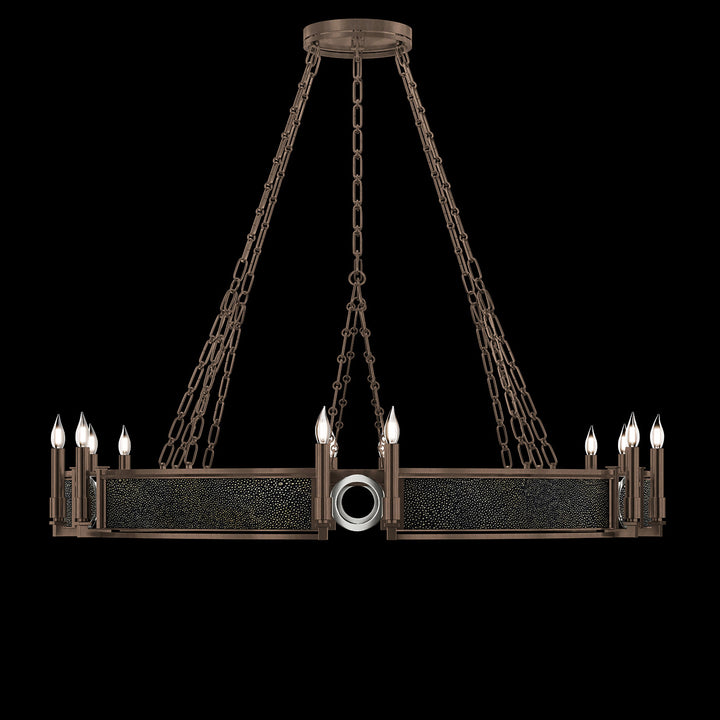 Fine Art Handcrafted Lighting Mirage 49.75"W Round Chandelier in Standard Bronze, Nickel, Black Knight (100048-223)