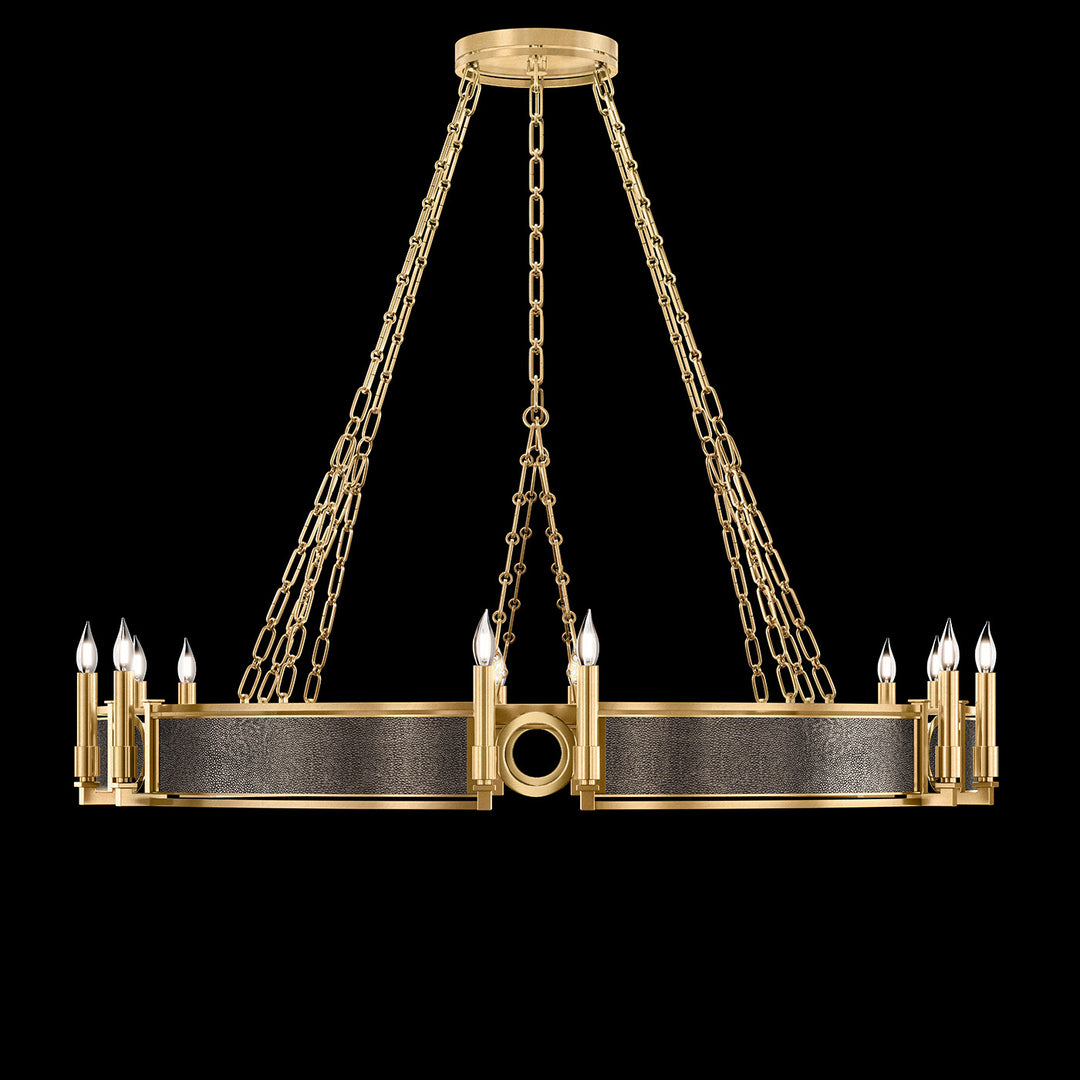 Fine Art Handcrafted Lighting Mirage 49.75"W Round Chandelier in Standard Gold Leaf, Brass, Pebble (100048-311)