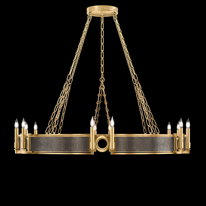 Fine Art Handcrafted Lighting Mirage 49.75"W Round Chandelier in Standard Gold Leaf, Brass, Pebble (100048-311)