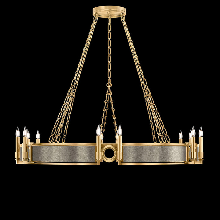 Fine Art Handcrafted Lighting Mirage 49.75"W Round Chandelier in Standard Gold Leaf, Brass, Coco (100048-312)