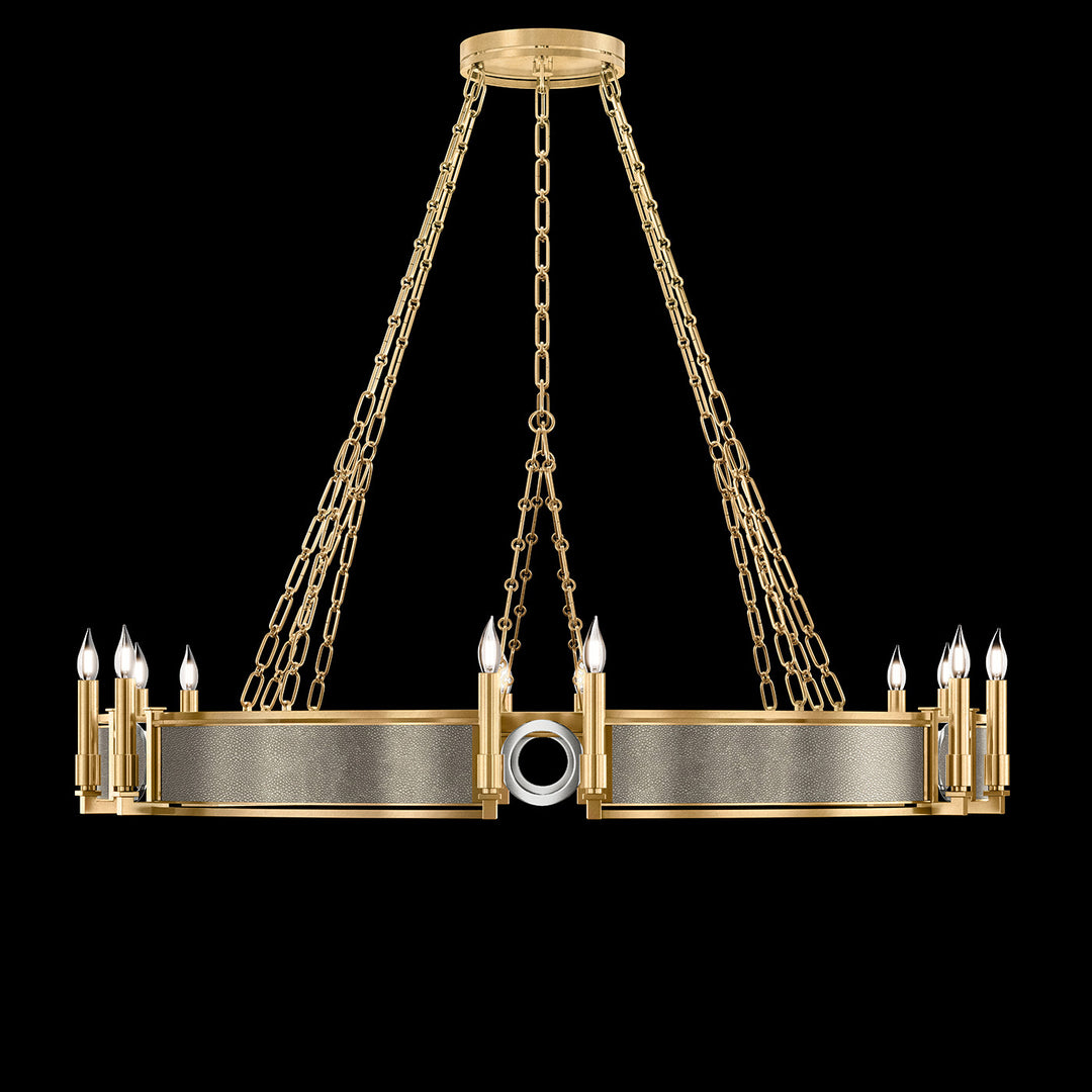Fine Art Handcrafted Lighting Mirage 49.75"W Round Chandelier in Standard Gold Leaf, Nickel, Coco (100048-322)