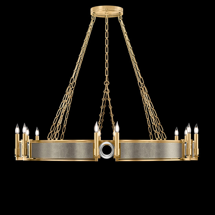 Fine Art Handcrafted Lighting Mirage 49.75"W Round Chandelier in Standard Gold Leaf, Nickel, Coco (100048-322)
