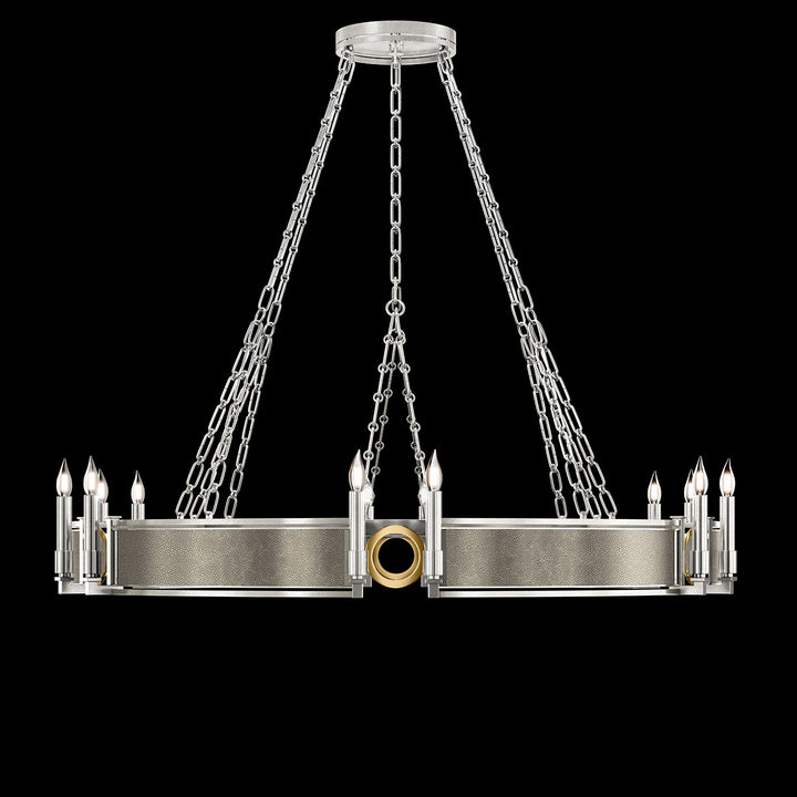 Fine Art Handcrafted Lighting Mirage 49.75"W Round Chandelier in Standard Silver Leaf, Brass, Coco (100048-412)
