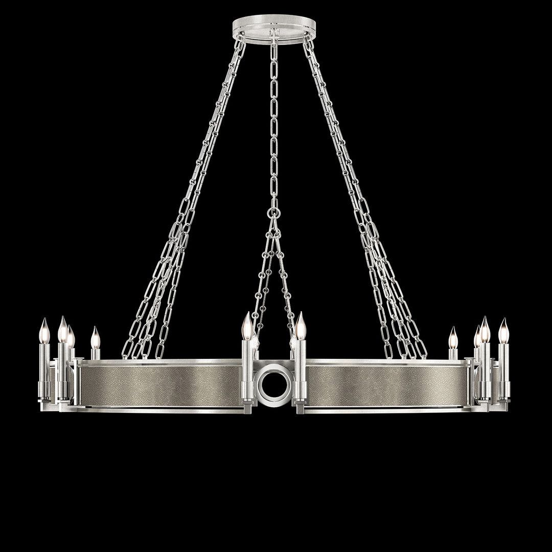 Fine Art Handcrafted Lighting Mirage 49.75"W Round Chandelier in Standard Silver Leaf, Nickel, Coco (100048-422)