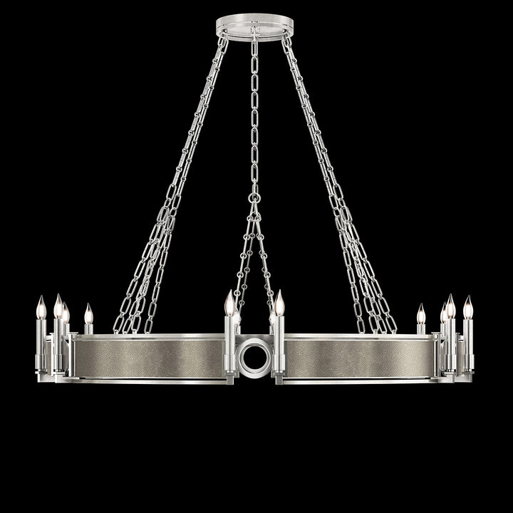 Fine Art Handcrafted Lighting Mirage 49.75"W Round Chandelier in Standard Silver Leaf, Nickel, Coco (100048-422)