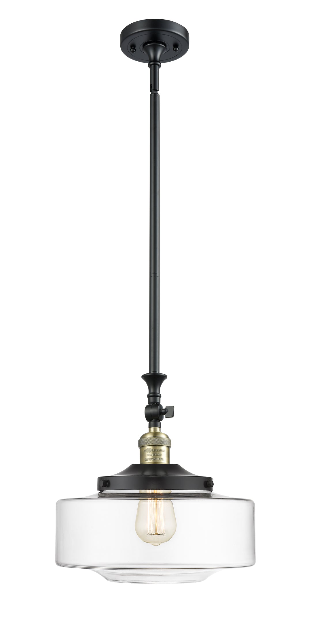 Innovations Lighting Bridgeton 12" Mini Pendant - Black Antique Brass Mini-Pendants Innovations Lighting   