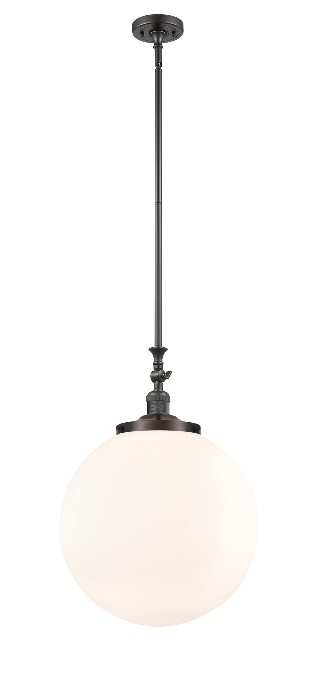 Innovations Lighting Beacon 16" Mini Pendant Mini-Pendants Innovations Lighting Oil Rubbed Bronze Matte White ; Glass Type: Frosted 