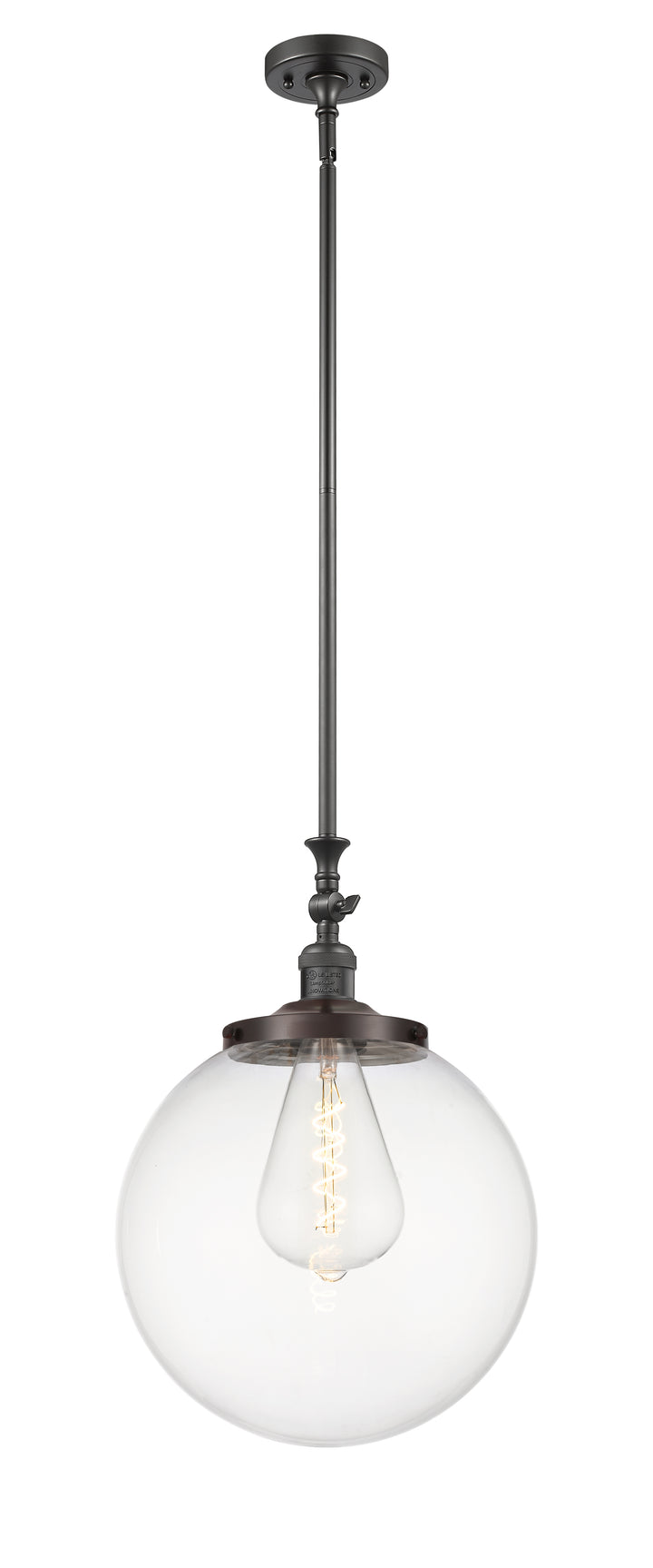 Innovations Lighting Beacon 14" Mini Pendant - Oil Rubbed Bronze Mini-Pendants Innovations Lighting Clear ; Glass Type: Transparent  