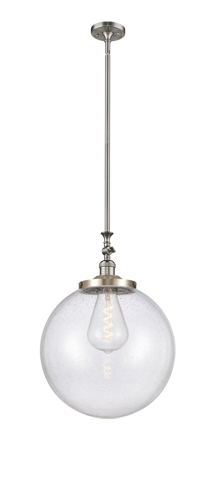 Innovations Lighting Beacon 16" Mini Pendant Mini-Pendants Innovations Lighting Brushed Satin Nickel Seedy ; Glass Type: Seeded 